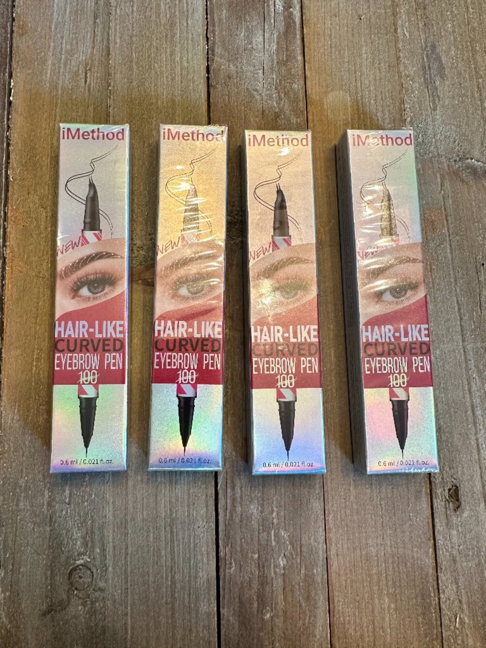 iMethod Curved 2-in-1 Dual-Ended Microblading Eyebrow Pen Light Brown- set of 4